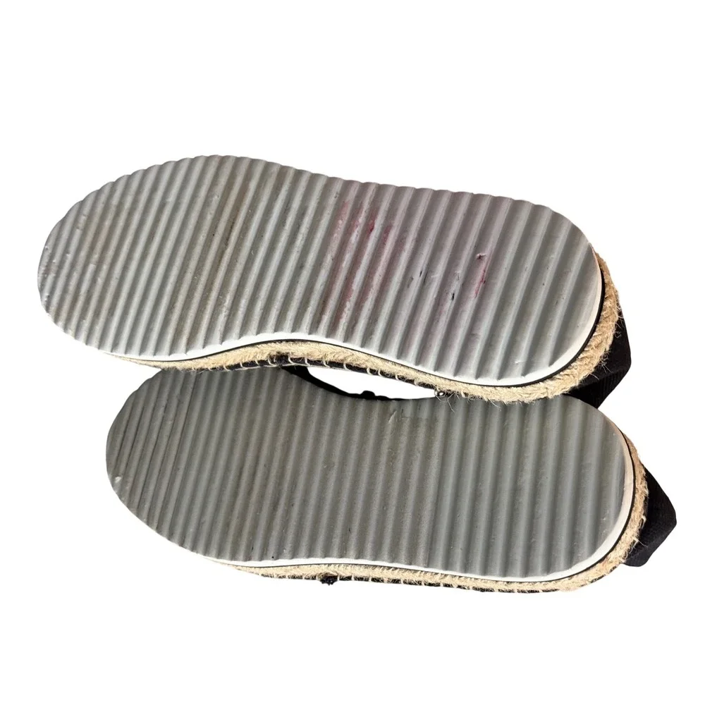 XOXO Laney Women 7.5 M Black Canvas Espadrille Slip On Flat Shoes X0153600‎